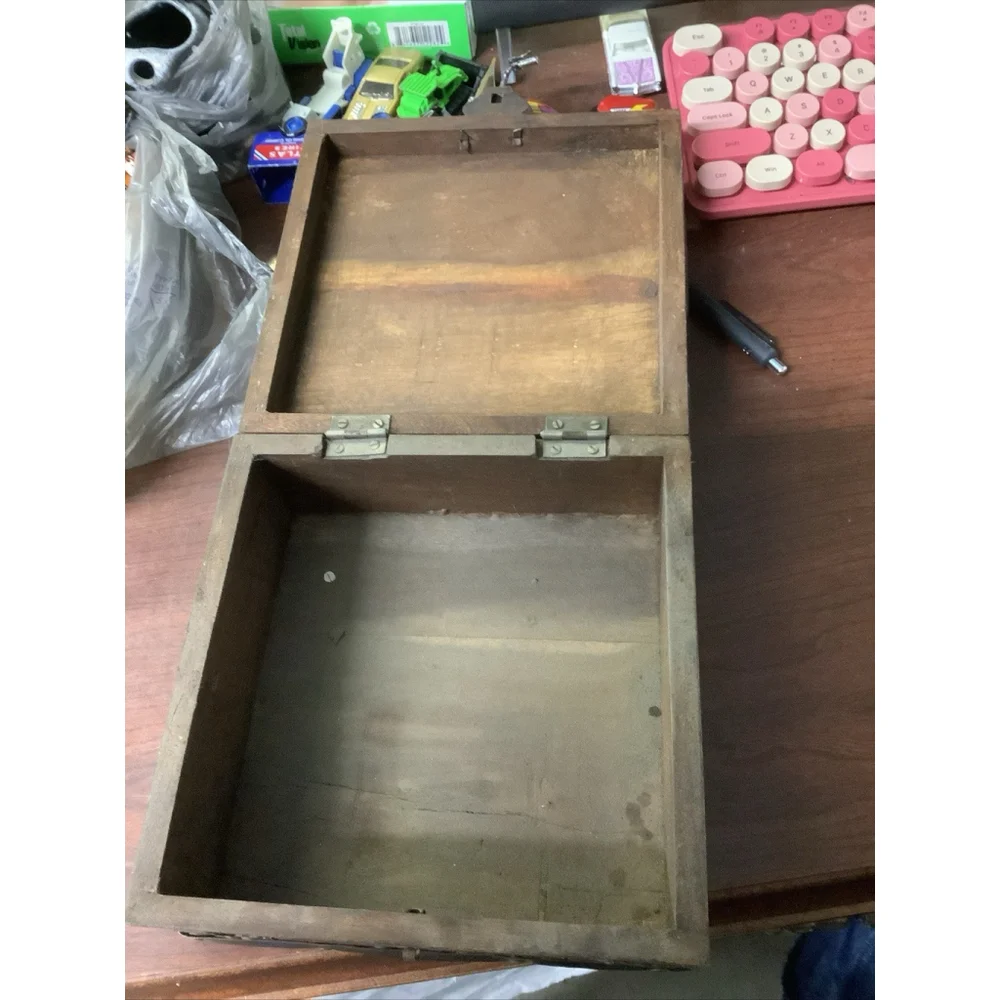 Vintage decorative wooden box Handmade wooden keepsake stars Rustic Cottage